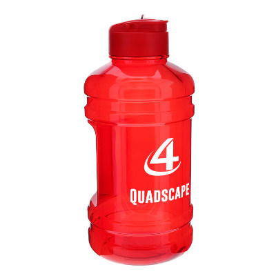 Plastic red water bottle with custom logo in 72 oz.