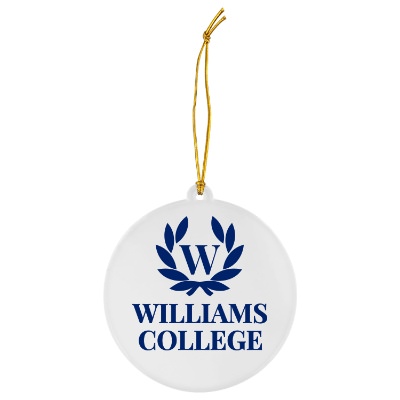 Clear acrylic ornament with a personalized logo