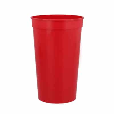Plastic black stadium cup blank in 22 ounces.