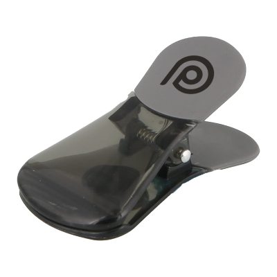Caribbean blue contempo plastic magnetic clip with custom imprint.