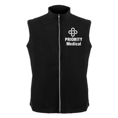 Microfleece vest with custom logo.