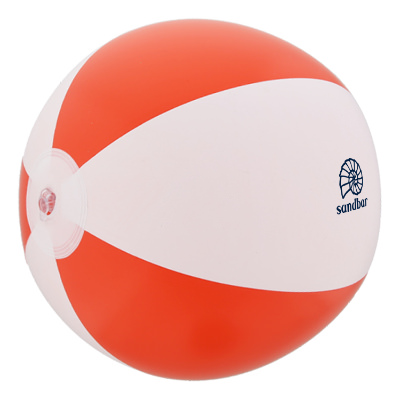 16 inch inflatable beach ball with custom imprint.