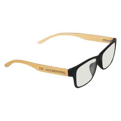 Custom bamboo blue light glasses.