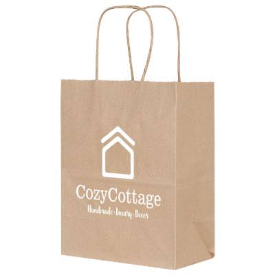Kraft paper bag with custom logo.