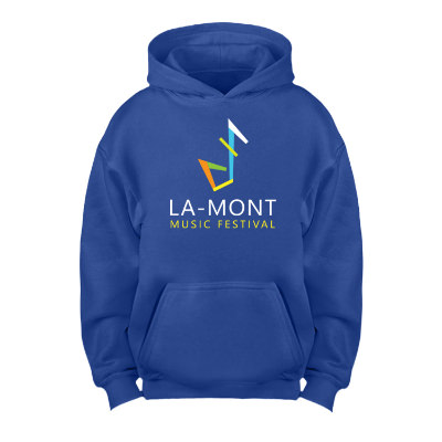 Royal blue youth full color printed sweatshirt.