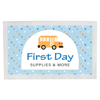 White poly mailer bag with a personalized logo.
