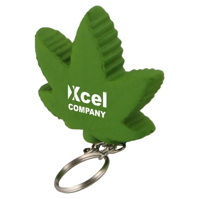 Green foam stress ball with a custom logo.