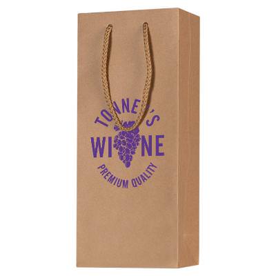 Kraft paper classic wine eurotote with foil stamping.