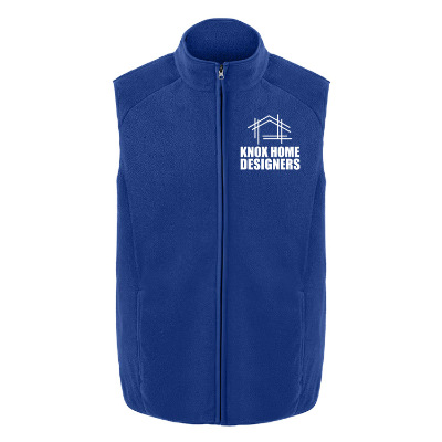 Royal vest with custom logo.
