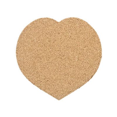 4 inch cork heart coaster blank.