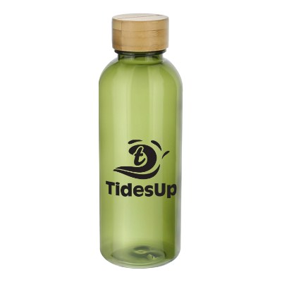 Olive plastic water bottle with custom logo.