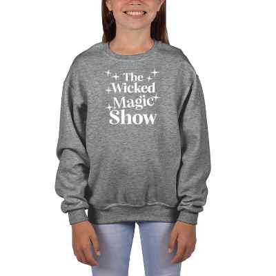 Custom oxford youth fleece crew sweatshirt with logo.