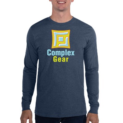Navy mist customized full color imprint long sleeve tee.