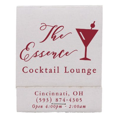 White paper matchbook with a custom logo.