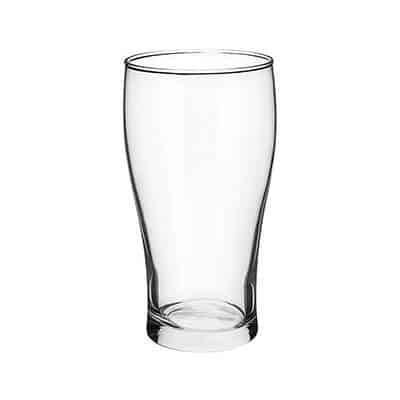 Glass clear beer glass blank in 16 ounces.