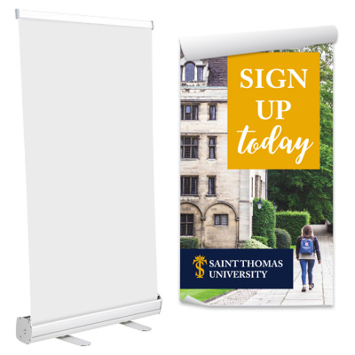 Economy banner stand replacement banner.