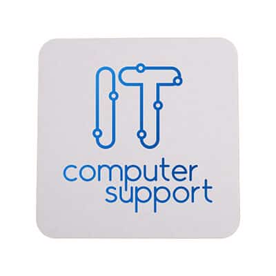 Pulpboard square foil stamped promotional coaster.