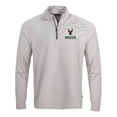 Grey Custom Embroidered Quarter-Zip Pullover