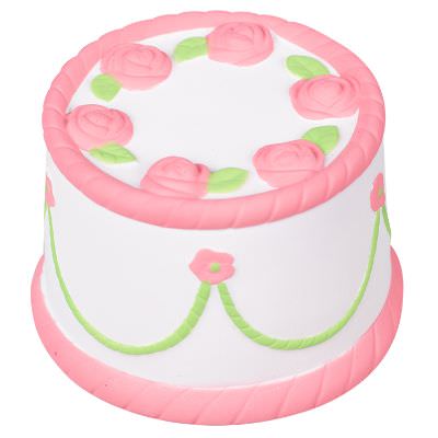 Foam white floral cake stress reliever.