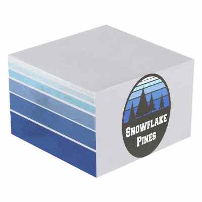 Souvenir sticky note 3 x 3 x 1-1/2 inch cube with full color imprint.