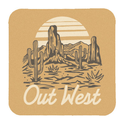 White pulpboard coaster with a customized imprint.