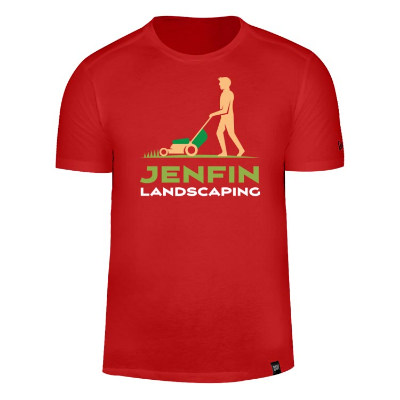 Crimson customizable t-shirt with full color logo.