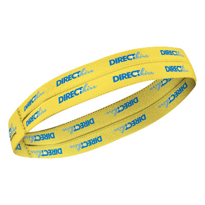 Custom yellow headband with full color logo.
