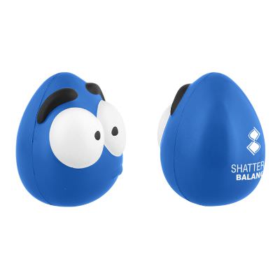 Foam stressed mini maniac stress ball with a promotional brand.
