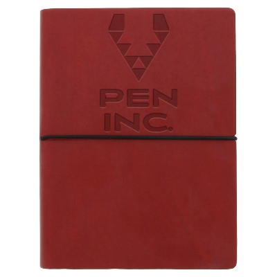 Red ciak Italian journal with custom debossed logo.
