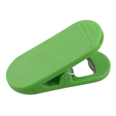 Plastic blue bottle opener magnet chip clip blank.