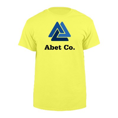 Full color imprinted safety green cotton poly customized t shirt.