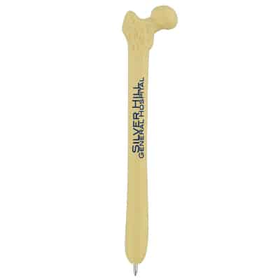 Plastic femur bone shaped pen.