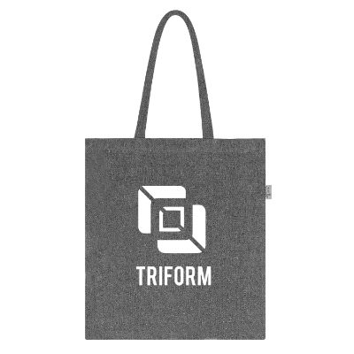 Reycled cotton mutlicolored convention tote bag with custom logo.
