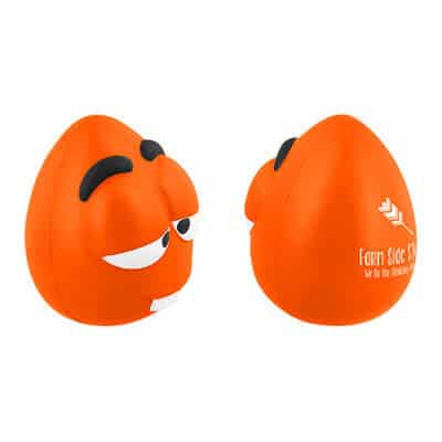 Foam wacky mini maniac stress ball with a logoed imprint.