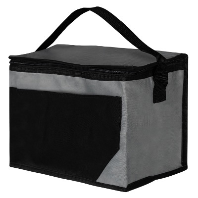 Blank gray polypropylene non-woven cooler bag.