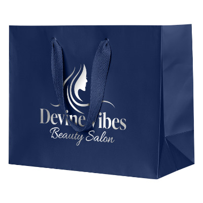 Paper white matte foil stamped recyclable eurotote bag personalized.