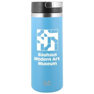 Stainless white water bottle with custom imprint in 18 oz.