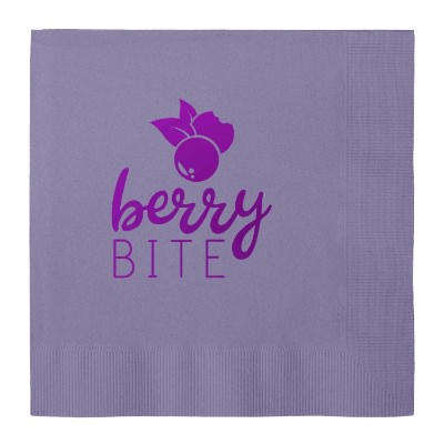 3Ply tissue latte cocktail napkin with custom foil design.