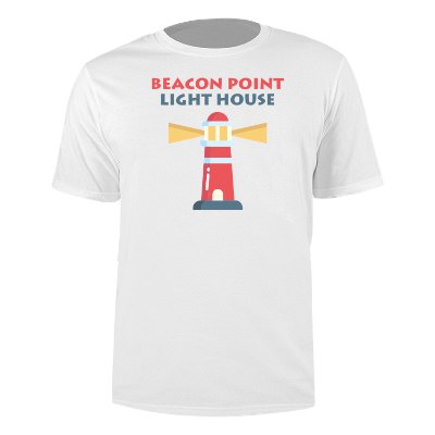 White customizable short sleeve full color t-shirt.