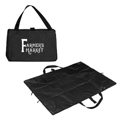 Black oxford blanket with custom logo.