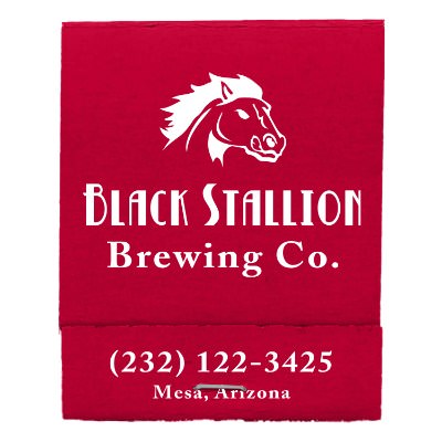 Red paper matchbook with a custom logo.