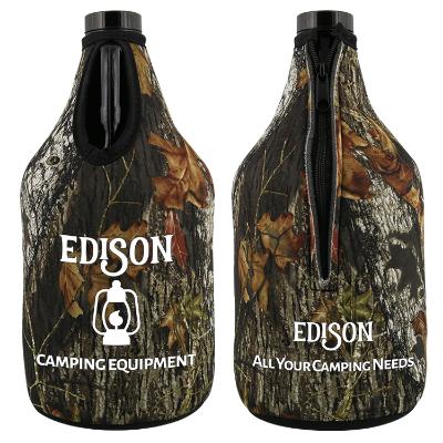 Foam Mossy Oak Breakup licensed zipper growler cover cooler branded.