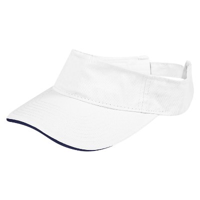 Blank white with navy blue visor.