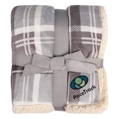 Embroidered lambswool blanket 4 plaid colors.