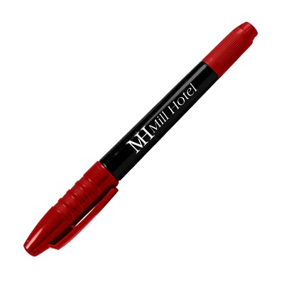 Branded black barrel double ended marker.