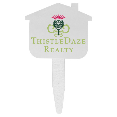 White paper personalized garden grow stick.