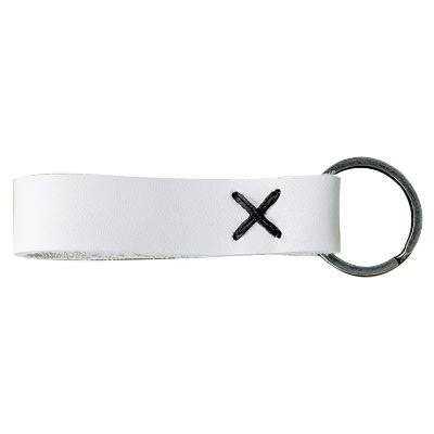 Leather Loop keychain with stitch.