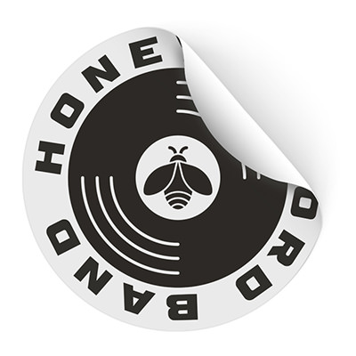 4-1/2 inch circle sticker with custom imprint.