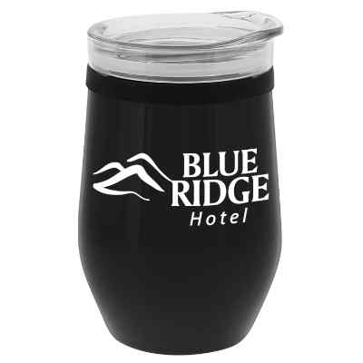 Glass tumbler with custom logo