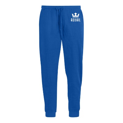 Royal fleece pant with custom logo.